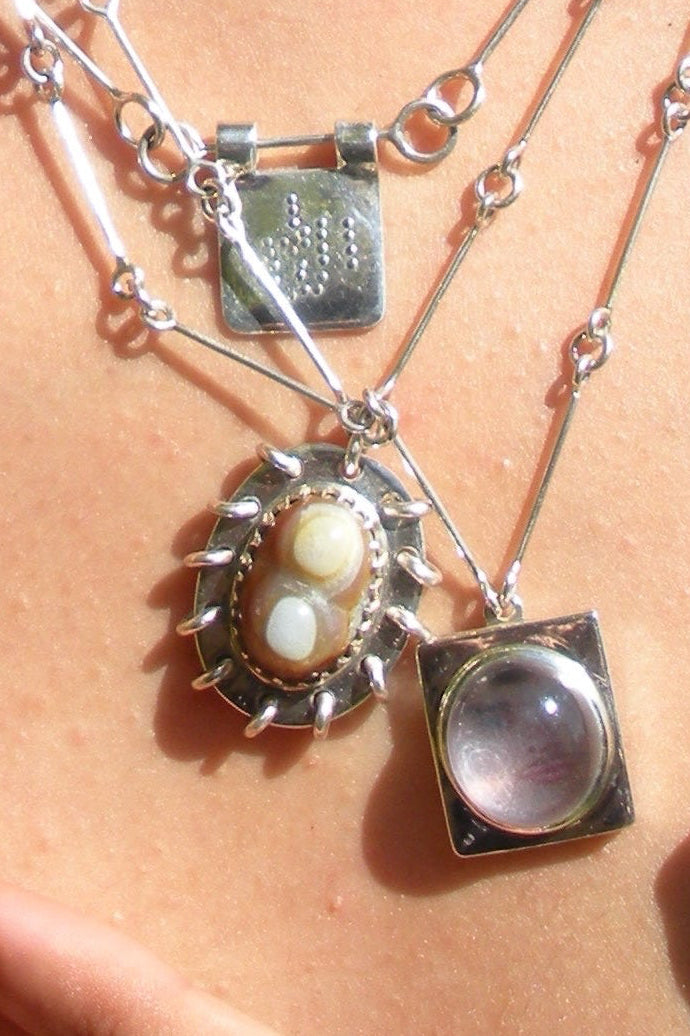 Pierced Agate Necklace