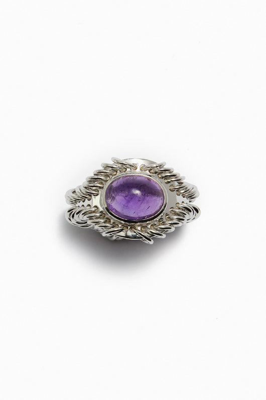 Barnacle Ring Large with Amethyst