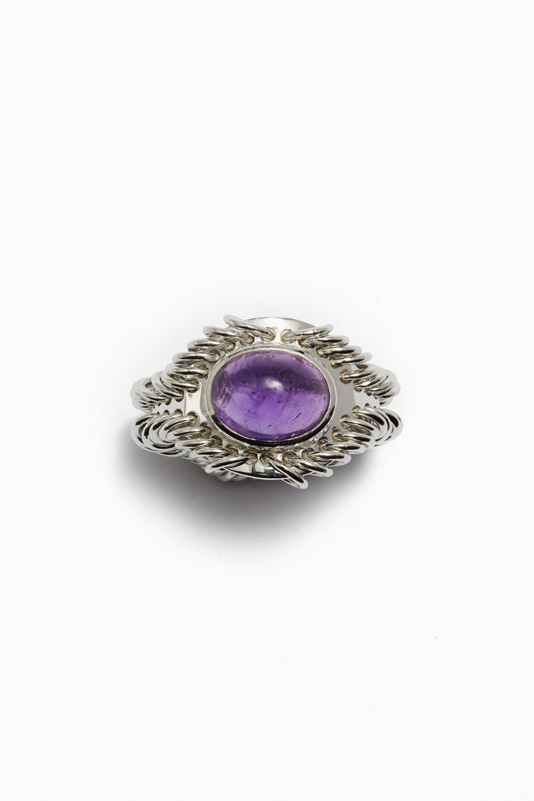 Barnacle Ring Large with Amethyst