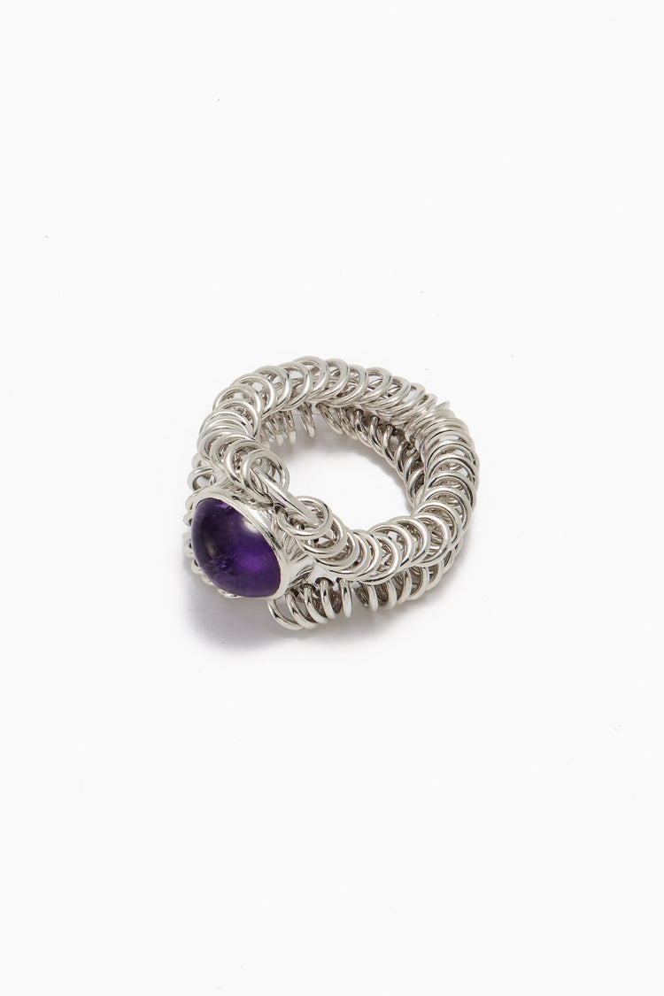 Barnacle Ring Large with Amethyst