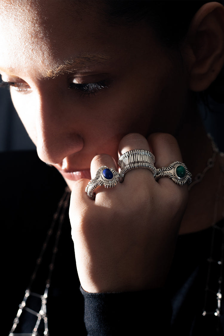 Barnacle Ring Small - Malachite