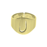 Gold-Plated Stencil Signet Ring (Urdu)