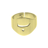 Gold-Plated Stencil Signet Ring Urdu