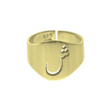 Gold-Plated Stencil Signet Ring Urdu